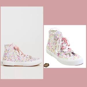 LoveShackFancy x Superga 2795 High-Top Floral Sneakers Size 7 Ribbon Laces| RARE